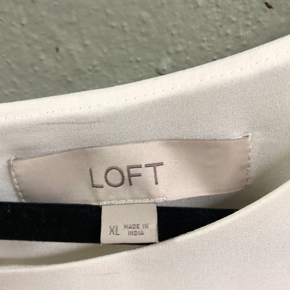 NEW PICS!! Loft Boho Tunic Length Flowy Ivory Top - Picture 7 of 8